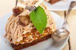 Chestnut Cream Cake Dessert Stock Photo