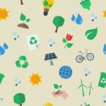 Seamless Eco Flat Icon Pattern Stock Photo