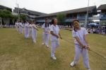 Bangkok, Thailand - Nov 2016: In The Nov 23, 2016. Youth Tug Of War, In Pieamsuwan Elementary School Stock Photo