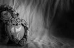 Frames On A Table With Black And White Backgrounds Stock Photo