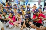 Student 9-10 Years Old, Scout Learn Usage Rope, Scout Camp Bangkok Thailand Stock Photo