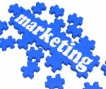 Marketing Puzzle Showing Advertising Sites Stock Photo