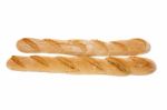 Traditional Baguette On White Background Stock Photo