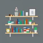 Wooden Bookshelf Stock Photo