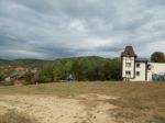 Mountain Panorama, Landscape And Buildings Stock Photo