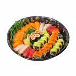 Take Away Sushi Express On Plastic Tray Stock Photo