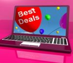 Best Deals Balloons On Computer Representing Discounts Online Stock Photo