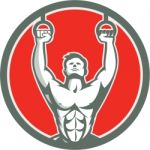 Kipping Muscle Up Cross-fit Circle Retro Stock Photo