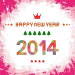 Happy New Year 2014 Card Stock Photo