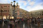 Cotai Strip Macau China-august 22 Visitor  Walking And Enjoy To Stock Photo