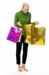 Woman Doing Shopping For Christmas Stock Photo