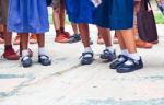 Thailand Secondary Education Students Are Standing In Line In Morning Stock Photo