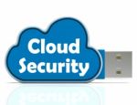 Cloud Security Memory Stick Shows Account And Login Stock Photo