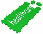 Health Care Puzzle Shows Medical Care Stock Photo