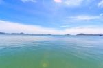 Blue Sea Water Surface On Sky Stock Photo