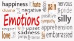 Emotions Word Cloud Collage, Social Concept Background Stock Photo