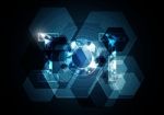 Internet Of Things Technology Abstract Hexagonal Background Stock Photo