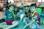 Student 9-10 Years Old, Scouts Work Together, Scout Camp In Bangkok Thailand Stock Photo