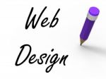 Web Design With Pencil Infers Written Plan For Internet Creativi Stock Photo