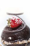 Fresh Chocolate Strawberry Mousse Stock Photo