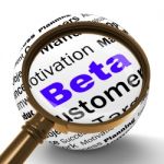 Beta Magnifier Definition Shows Trial Version Or Testing Stock Photo