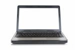 Laptop With White Screen Stock Photo