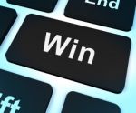 Win Key Representing Triumph And Success Online Stock Photo