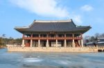 Gyeongbokgung Palace In Winter,korea Stock Photo