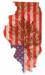 Flag Patterned Illinois State Map Stock Photo