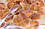 Croissant Bread On Buffet Line Stock Photo