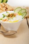 Arab Middle East Goat Yogurt And Cucumber Salad Stock Photo