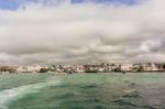 Boats And The Bay At Puerto Ayora On Santa Cruz Island In Galapa Stock Photo