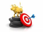 Business Bull And Target Stock Photo