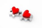 Two  Love Hearts In Puzzle Stock Photo