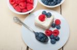 Fresh Raspberry And Blueberry Cake Stock Photo