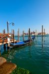 Venice Italy Pittoresque View Of Gondolas Stock Photo