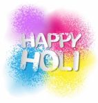 Colorful Gulal For Happy Holi Invitation And Greeting Card Stock Photo