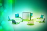 Wireless Networking System Stock Photo