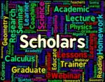 Scholars Word Meaning Learned Person And Academics Stock Photo