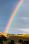 Rainbow Over The Otago Peninsula Stock Photo