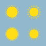 Sun Icon Set Stock Photo