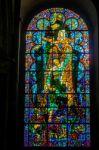 Stained Glass Window In Canterbury Cathedral Stock Photo