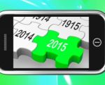 2015 On Smartphone Shows Future Plans Stock Photo