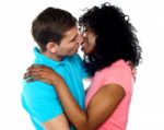 Romantic Young Couple Kissing Stock Photo