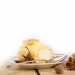 Cream Roll Cake Dessert And Spices Stock Photo