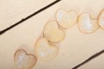 Heart Shaped Shortbread Valentine Cookies Stock Photo