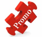 Promo Puzzle Shows Promotion Promos Discounts And Reductions Stock Photo