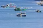 Bay With Fishing Boats Stock Photo