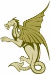 Green Dragon Full Body Cartoon Stock Photo