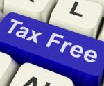 Tax Free Key Means Untaxed
 Stock Photo